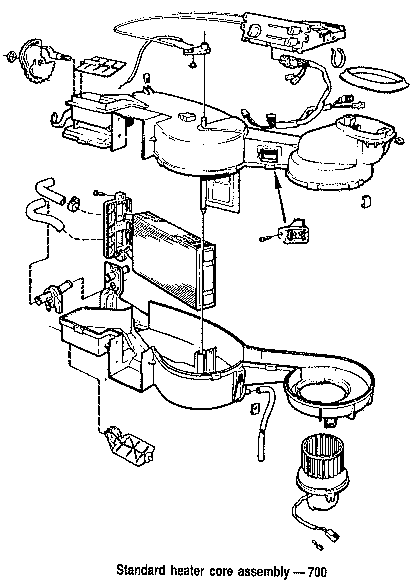 Standard heater core assembly -700 series