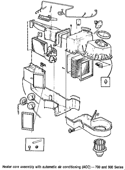 Heter core assembly with automatic climate control (ACC) -700 and 900 series