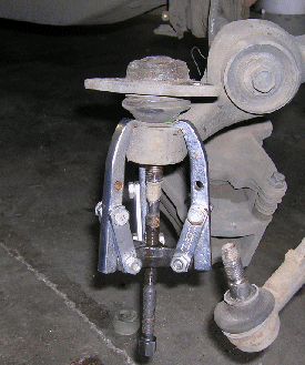 Using Three-Jaw Puller to Remove Ball Joint