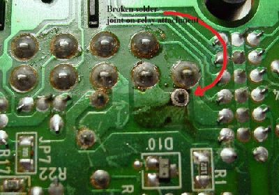 Broken Relay Solder Joint in Climate Control Unit