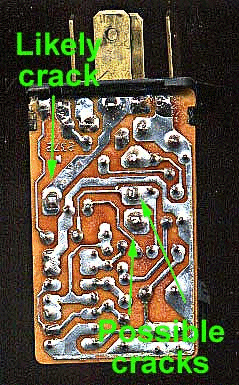 Cracks in Relay Solder Connections