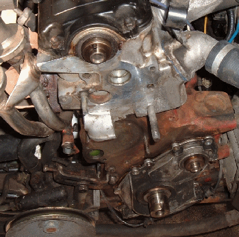 Engine Front Shafts Exposed