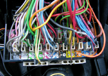 Fuse Panel Color-Coded Wires and Connectors