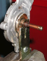 Distributor Pin Tool Mounted in vise