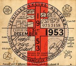1953 Tax Disc