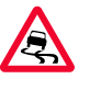 Risk of skidding road sign