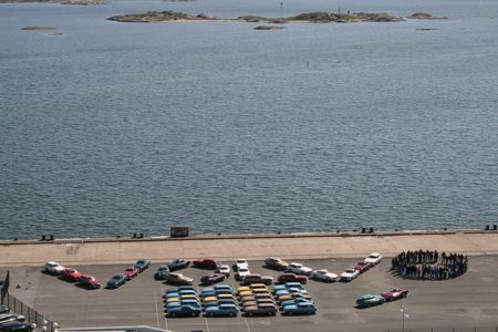 47 Volvo 1800 cars on visit to Sweden