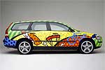 Volvo V50 painted by artist Romero Britto