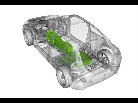 Volvo Battery C30. Optional battery packaging in a Battery Electric Vehicle