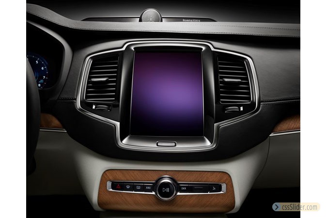 Volvo XC90 dash with large tablet-like touch screen